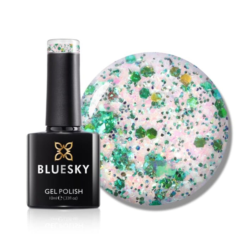 Bluesky Green Gel Polish - Emerald Shimmer 10ml