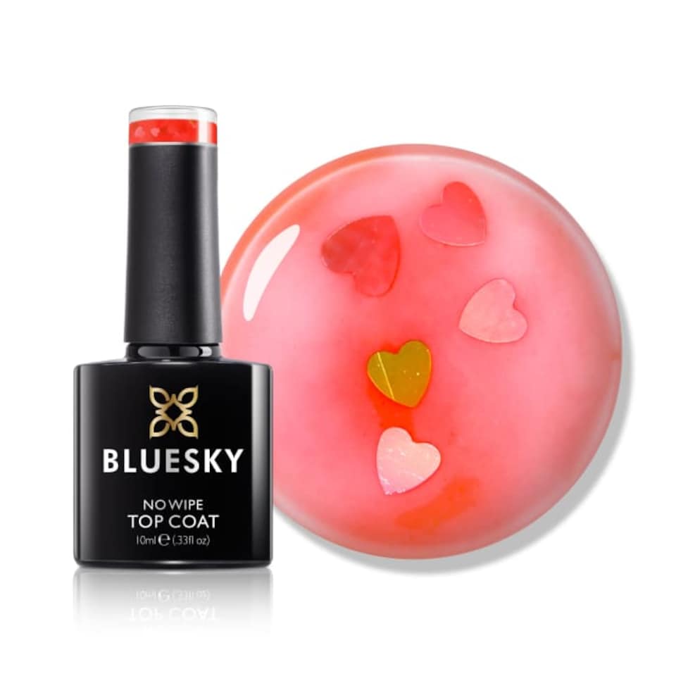 Bluesky Coral Gel Polish - No Wipe Top Coat - Neon Heart 10ml