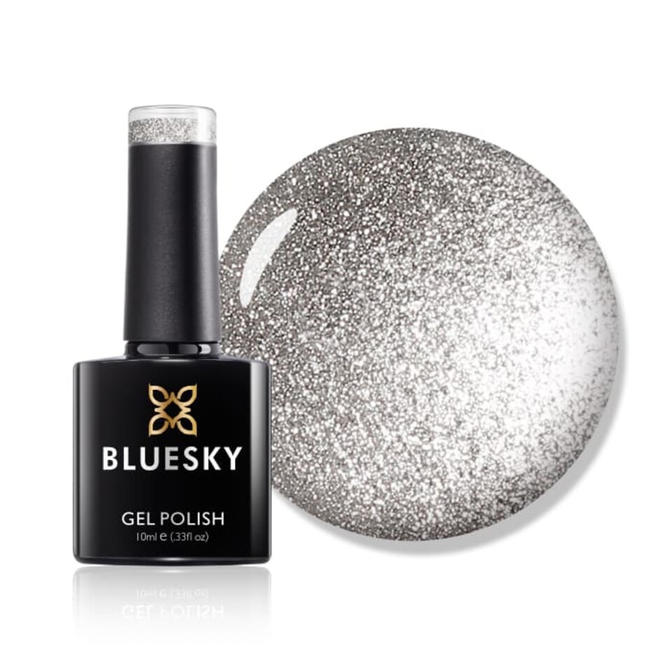 Bluesky Silver Gel Polish - Silver Glitter 10ml