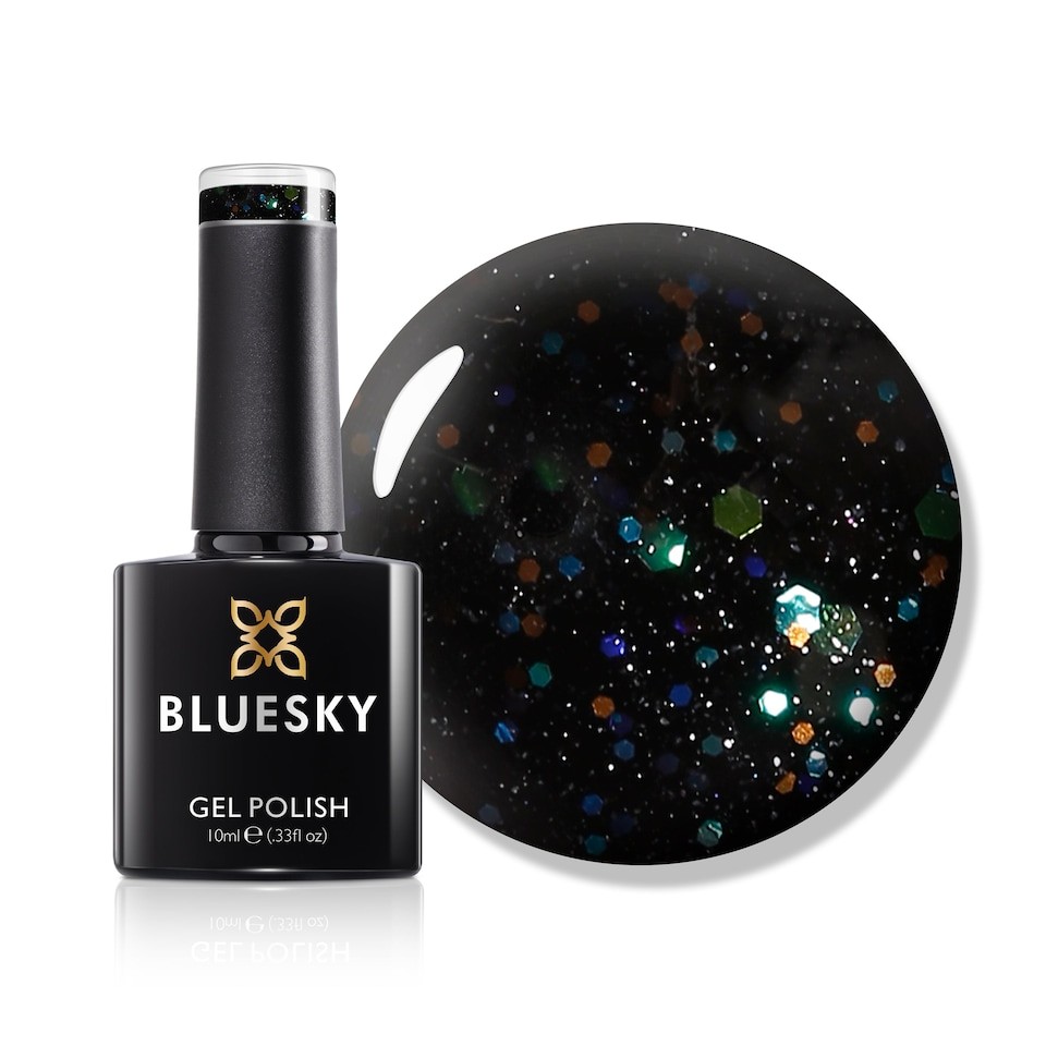 Bluesky Black Gel Polish - Black With Rainbow 10ml