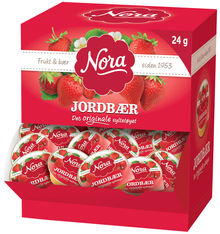 Jordbærsyltetøy 24g Nora
