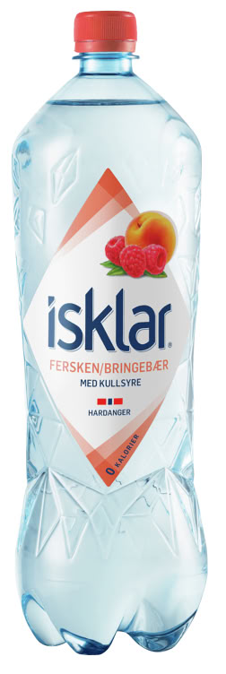 Isklar Sparkling Fersken&Bringebær 1,5l flaske