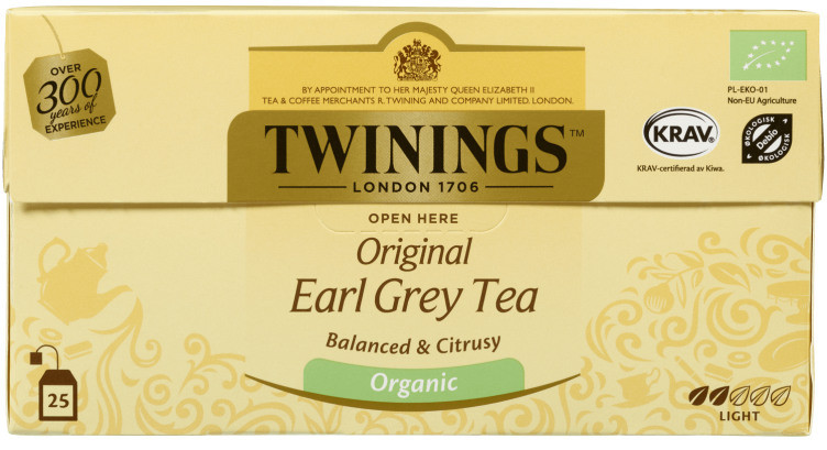 Earl Grey Tea Økologisk 25pos Twinings