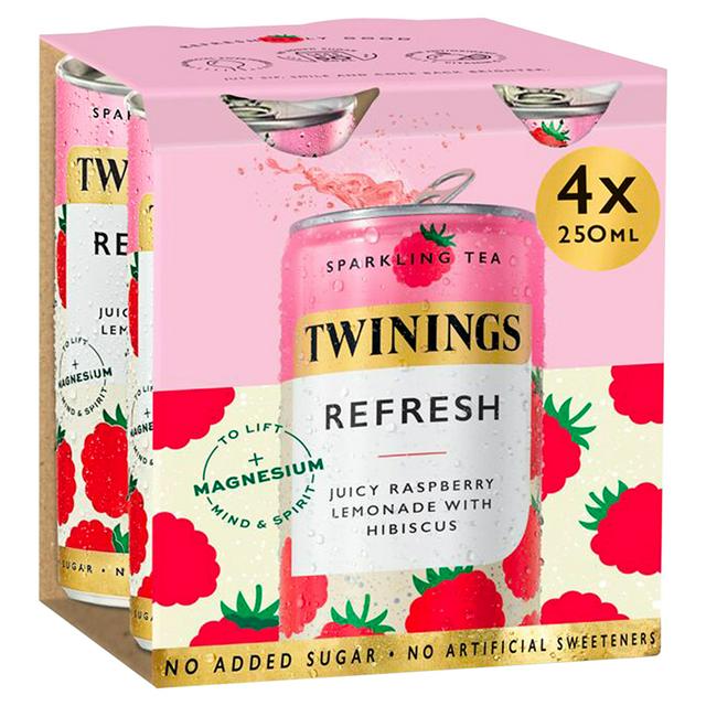 Twinings Sparkling Tea Refresh Juicy Raspberry Lemonade with Hibiscus 4 x 250ml