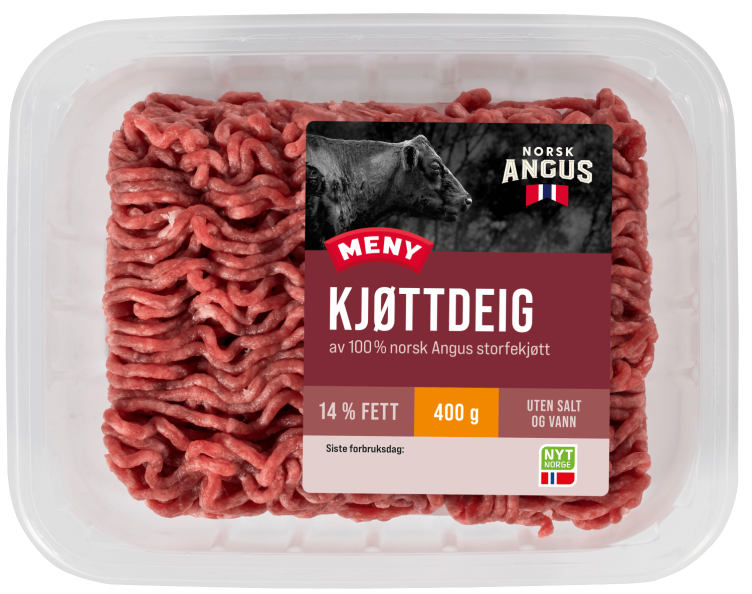 Kjøttdeig Angus 14% 400g Meny