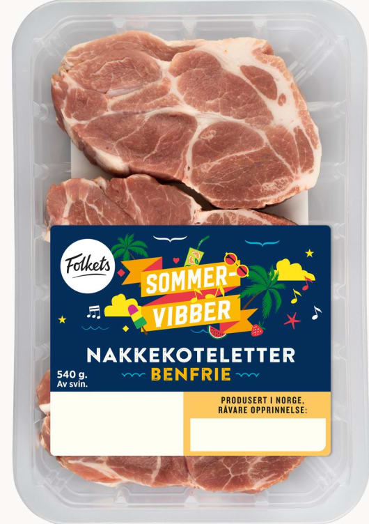 Svin Nakkekotelett Benfri 540g Spar