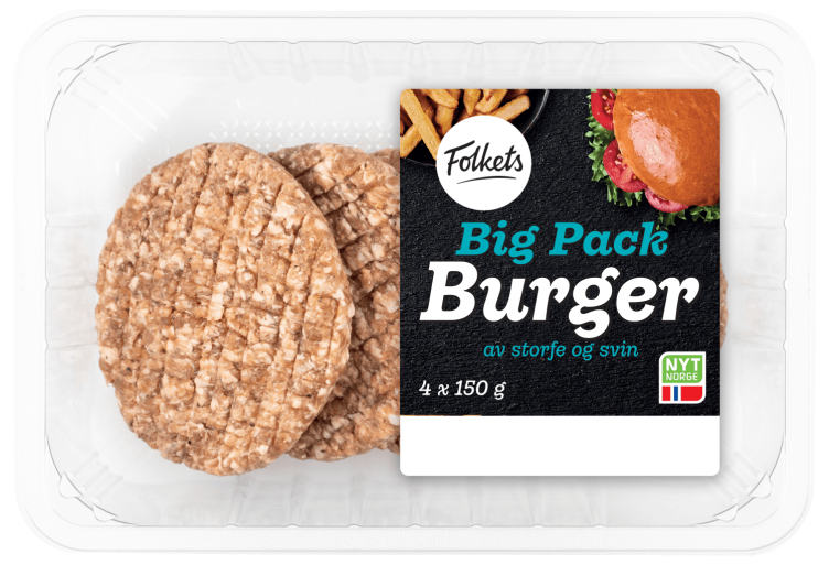 Burger Big Pack 4stk 600g Folkets