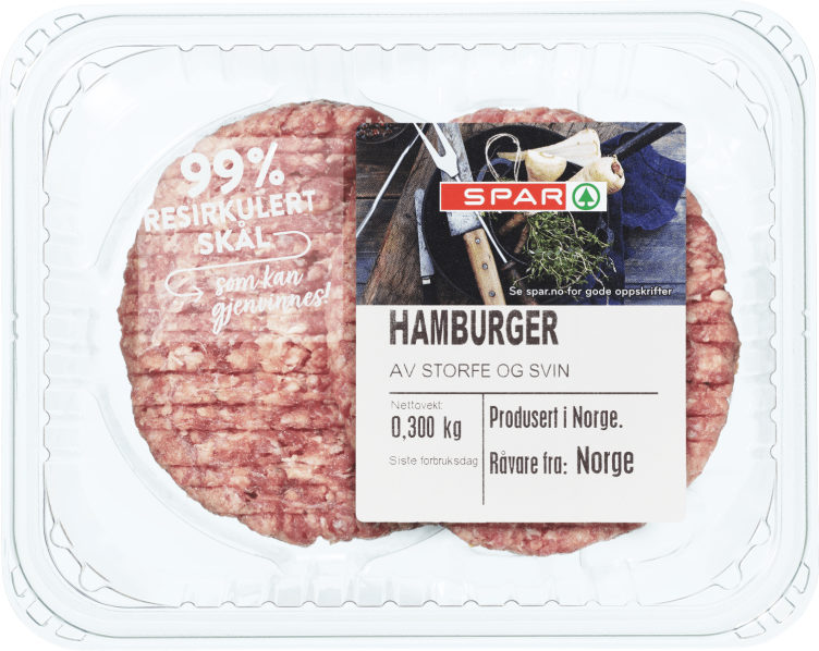 Burger Storfe&Svin 2x150g Spar