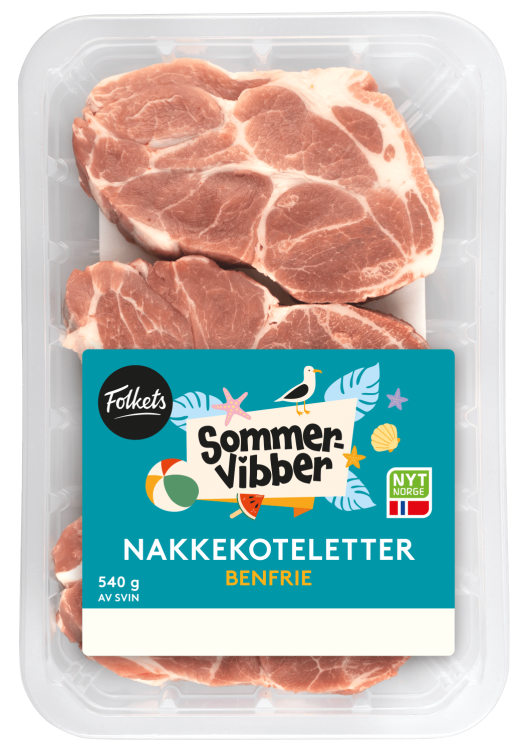 Svin Nakkekotelett Benfri 3pk 540g Sommevibber