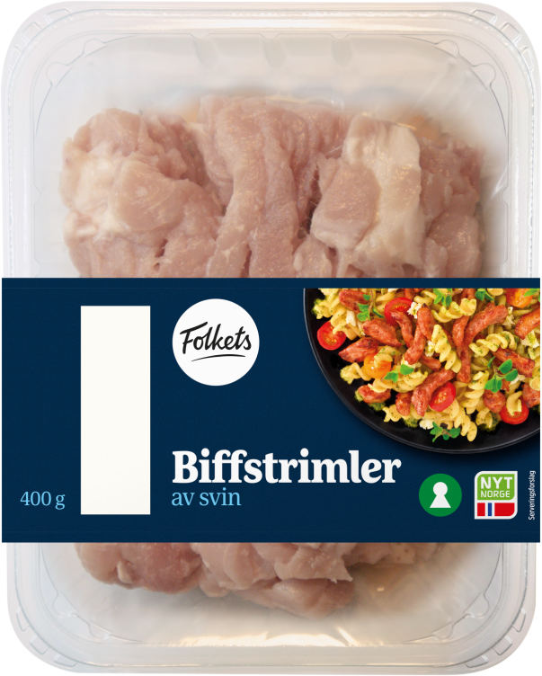 Svin Biffstrimler 400g Folkets
