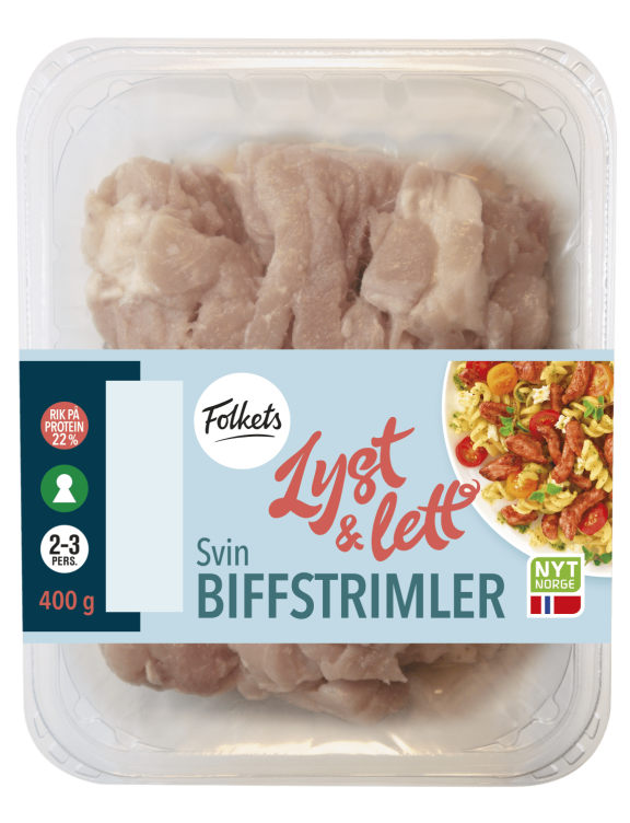 Svin Biffstrimler 400g Folkets