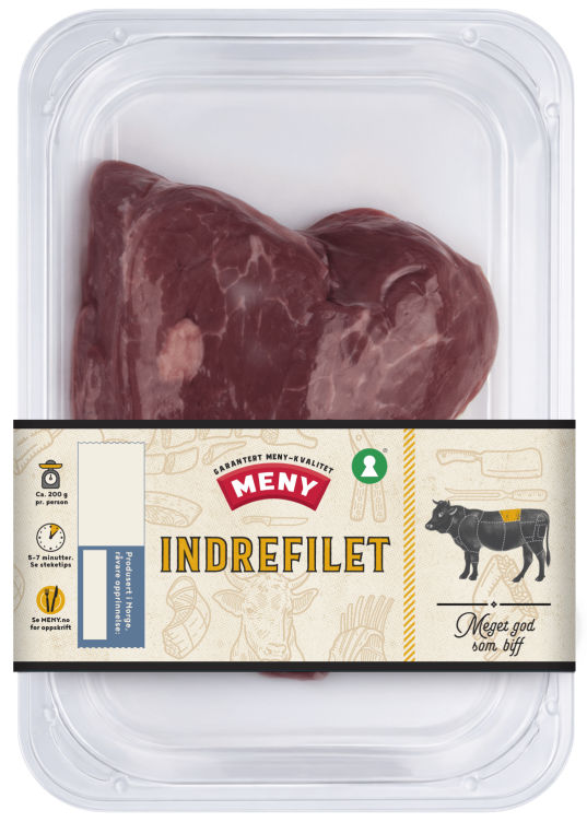 Storfe Indrefilet skivet Ca350g Meny