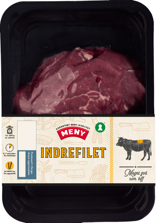 Storfe Indrefilet skivet Ca350g Meny