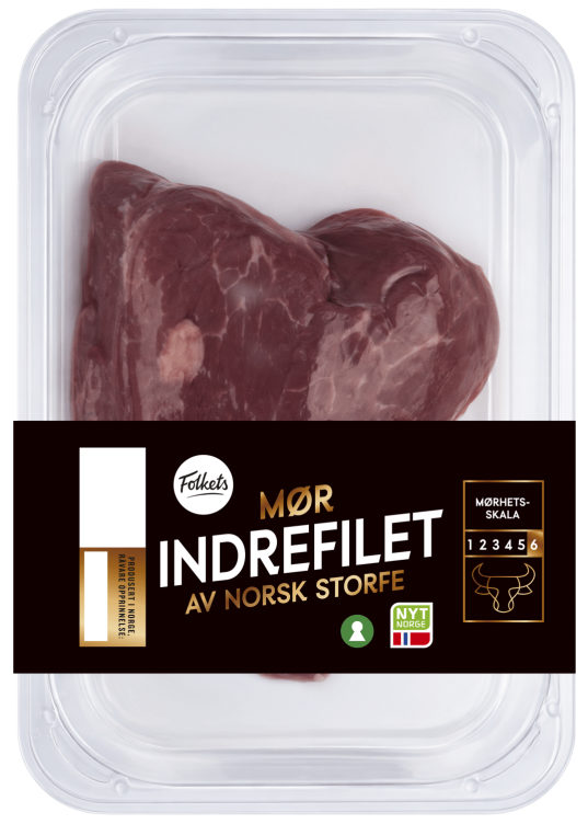 Storfe Indrefilet skivet Ca350g Folkets