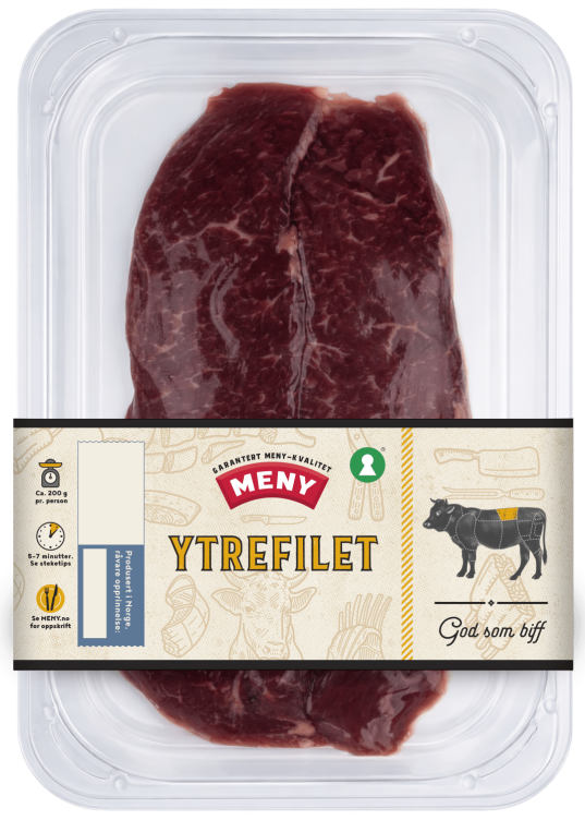 Storfe Ytrefilet skivet Ca400g Meny