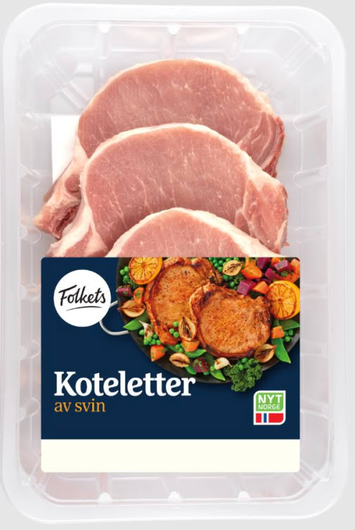 Svinekoteletter 4pk Ca700g Folkets