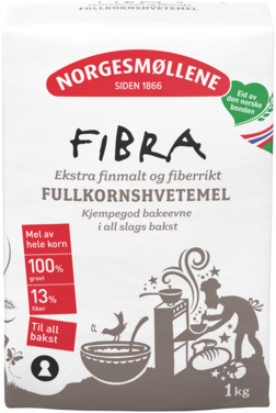 Fibra Fullkornshvetemel 1kg Norgesmøllene