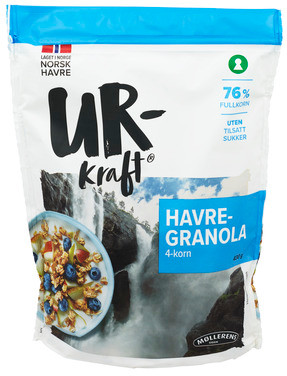 Havregranola 4-korn 430g, Urkraft