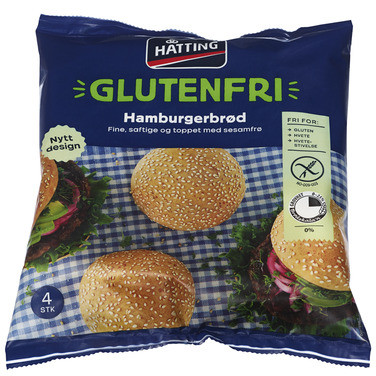 Glutenfrie Hamburgerbrød 320g Hatting