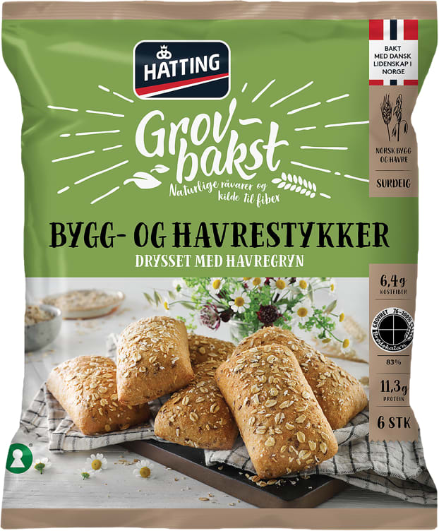 Bygg -Og Havre Stykker 70gx6stk Hatting