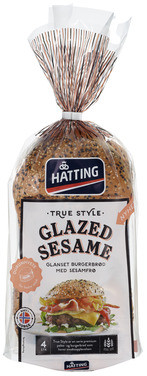 True Style Glazed Sesame Hamburgerbrød 80gx4stk