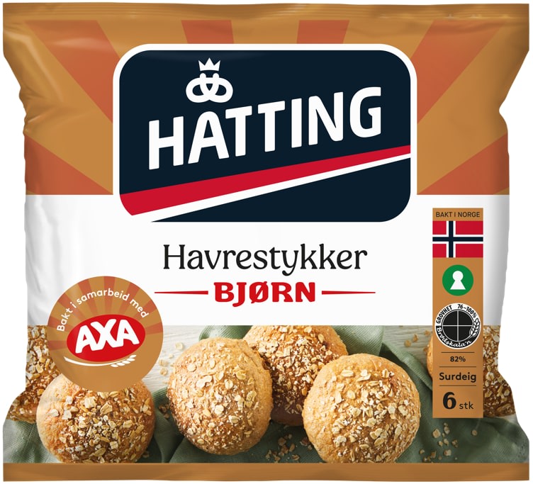 Havrestykker Bjørn 6stk 420g Hatting