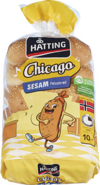 Chicago Pølsebrød 50gx10stk Hatting