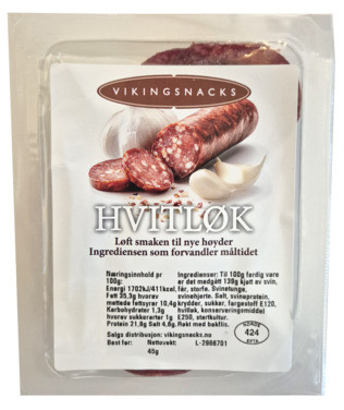 Hvitløkspølse 45g Vikingsnacks