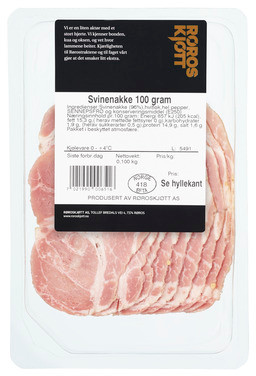 Svinenakke 100g Røroskjøtt