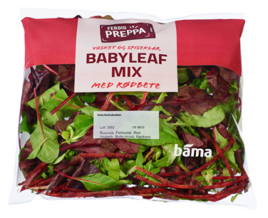 Babyleaf Mix med rødbete 90 g Ferdig Preppa