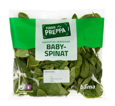Babyspinat Vasket 65g Ferdig Preppa