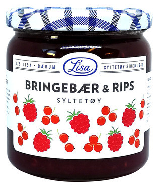 Bringebær og Ripssyltetøy 420g Lisa