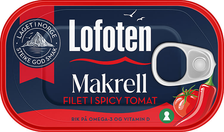 Makrell i Tomat Spicy 110g Lofoten