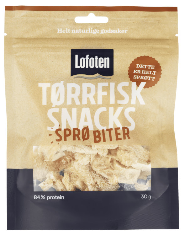 Tørrfisksnacks Sprø Biter 30g Lofoten