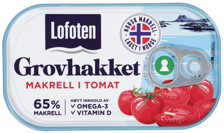 Makrell i Tomat Grovhakket 110g Lofoten