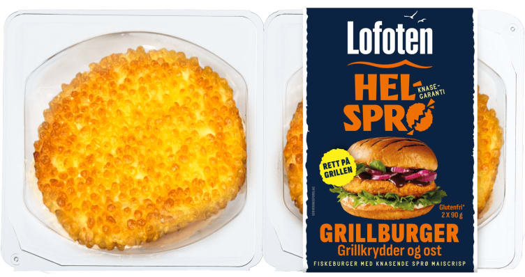 Grillburger Helsprø Bbq Cheese 2x90g Lofoten