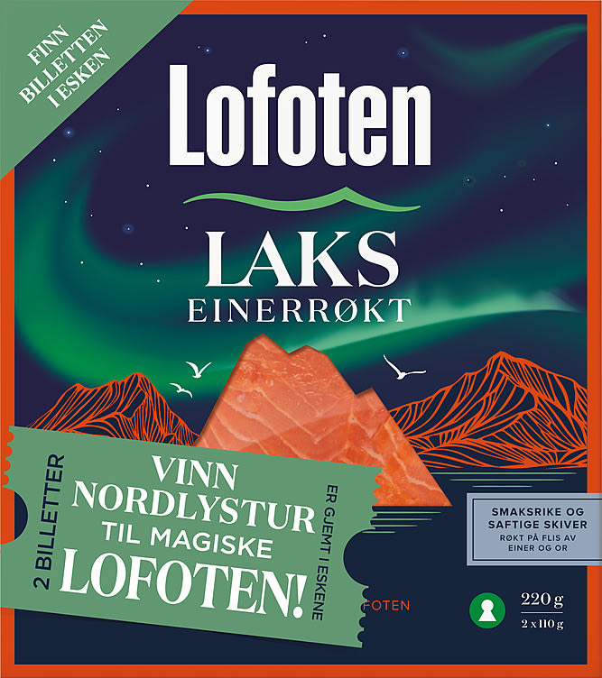 Laks Einerrøkt skivet 220g Lofoten