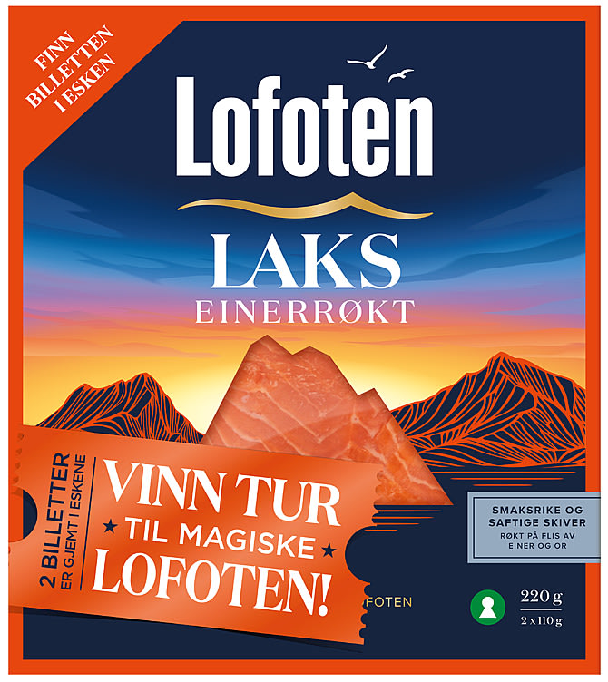 Laks Einerrøkt skivet 220g Lofoten