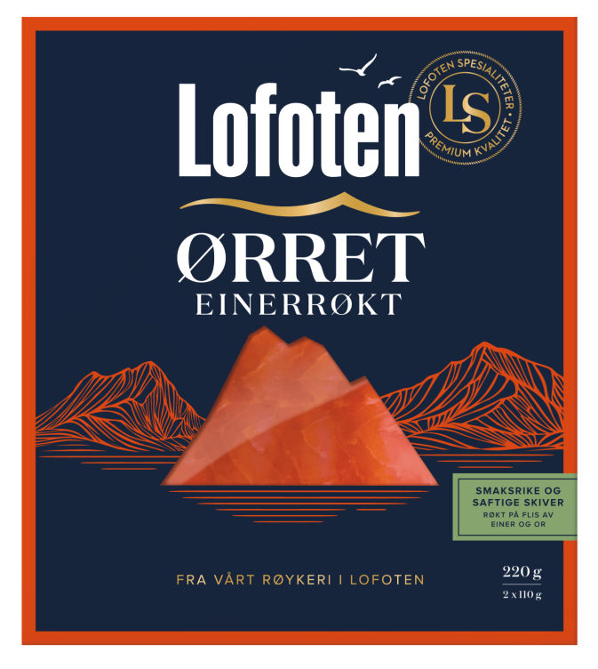 Ørret Einerrøkt skivet 220g Lofoten