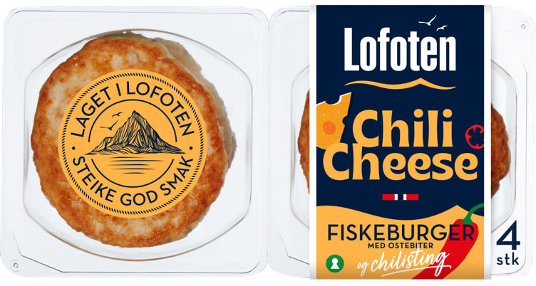 Fiskeburger Chili Cheese, 440g Lofoten
