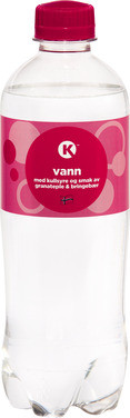 Circle K Vann med Kullsyre og Smak av Granateple og Bringebær