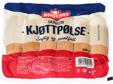 Røkt Kjøttpølse Skinnfri 600g