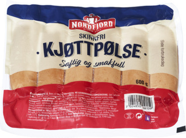Røkt Kjøttpølse Skinnfri 600g
