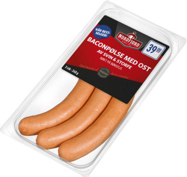 Baconpølse m/Ost 240g