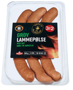 Grov Lammepølse m/Ost 240g