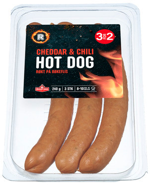 Chili & Cheddar Hot Dog 240g