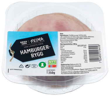 Prima Hamburgerrygg 250g