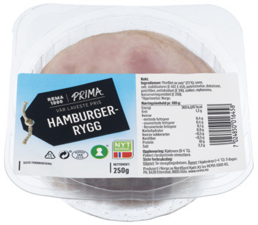Prima Hamburgerrygg 250g