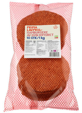 Prima Hamburger av Svin 1 Kgs Frys