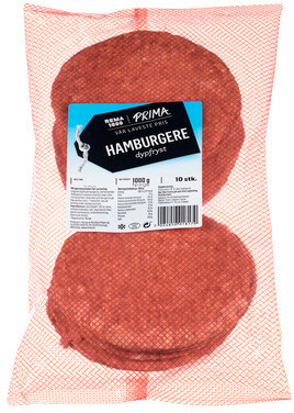 Prima Hamburger Rå 1 Kgs Frys
